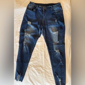 SHEIN Women's Blue Denim Jeans